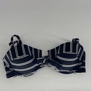 Seafolly Inka Stripe Womens black white New Bustier Bikini Top US 2
